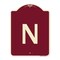 Signmission Designer Series Sign W/ Letter N, Burgundy Heavy-Gauge Aluminum Sign, 24" x 18", BU-1824-22938 A-DES-BU-1824-22938 - alternate 1